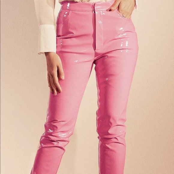 Boohoo Pants - BooHoo Megan Fox Pink Vinyl Pants 👖